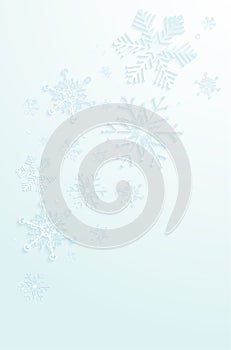 Decent winter background with abstract snowflakes