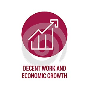 Decent work and economic growth color icon. Corporate social responsibility. Sustainable Development Goals. SDG sign. Pictogram