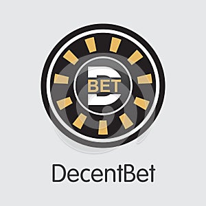 Decentbet Cryptographic Currency - Vector Pictogram.