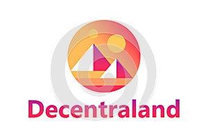 Decentraland. Crypto currency logo on a white background photo