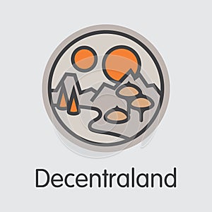 Decentraland Crypto Currency. Vector MANA Sign Icon.