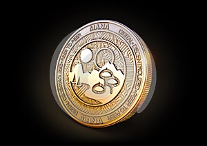 Decentraland - Cryptocurrency Coin. 3D rendering photo