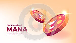 Decentraland MANA banner. MANA coin cryptocurrency concept banner background photo