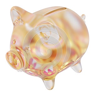 Decentraland (MANA) Clear Glass piggy bank photo