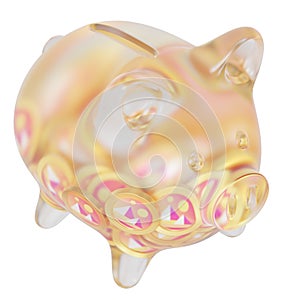 Decentraland (MANA) Clear Glass piggy bank photo