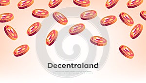 Decentraland MANA coin falling from the sky. MANA cryptocurrency concept banner background photo