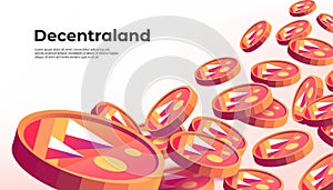 Decentraland MANA cryptocurrency concept banner background photo