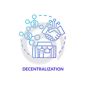 Decentralization blue gradient concept icon photo