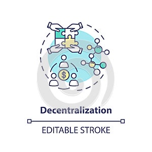 Decentralization concept icon photo