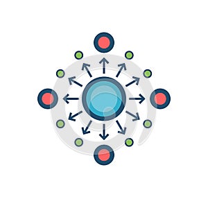 Decentralization Flat Vector Icon photo