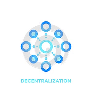 Decentralization vector icon, logo on white photo