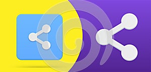 Decentralize compound connection symbol simple 3d icon button set vector illustration