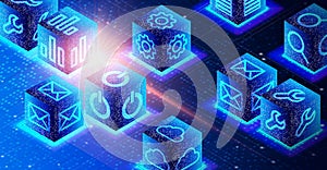 Decentralized App Concept - DApp - 3D Illustration