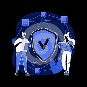 Decentralized application abstract concept vector illustration.