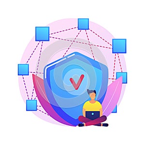 Decentralized application abstract concept vector illustration.
