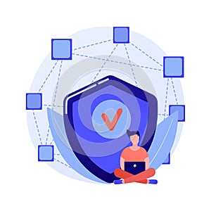 Decentralized application abstract concept vector illustration.