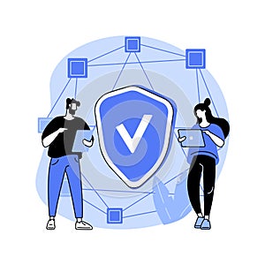 Decentralized application abstract concept vector illustration.