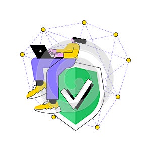 Decentralized application abstract concept vector illustration.