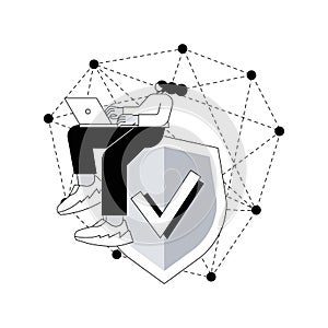 Decentralized application abstract concept vector illustration.