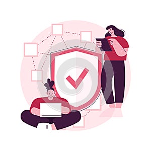 Decentralized application abstract concept vector illustration.