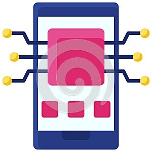 Decentralized application icon, Crypto related vector illustration