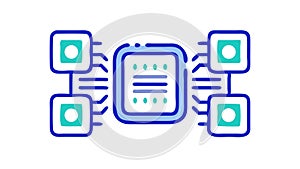 Decentralized Blockchain Network, Secure Digital Data, vector design Generative AI