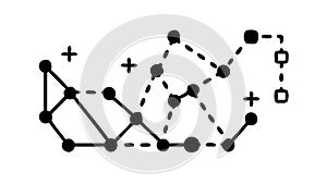 Decentralized Data Network Icon, Blockchain Technology, vector design Generative AI