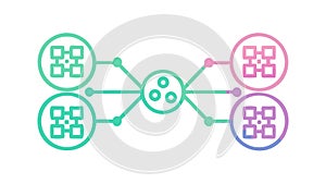 Decentralized Data Network Nodes, Blockchain Connectivity, vector design Generative AI
