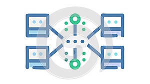 Decentralized Data Network Vector, Blockchain and Distributed Ledger Icon, vector design Generative AI