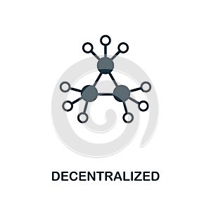 Decentralized icon. Monochrome style design from crypto currency icon collection. UI. Pixel perfect simple pictogram decentralized
