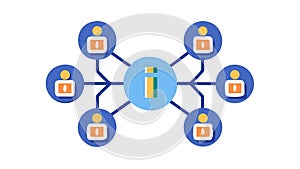 Decentralized Information Network, Distributed Data Sharing, vector design Generative AI