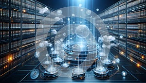 A decentralized library, Ai generated image