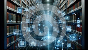 A decentralized library, Ai generated image
