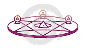 Decentralized Network or Blockchain Icon, vector design Generative AI