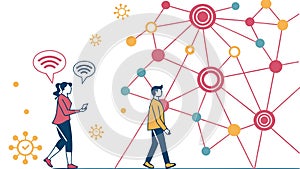 Decentralized Network Connectivity, Digital Connections, vector design Generative AI