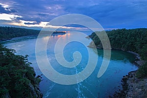 The Deception Pass During a Cloudy Sunset