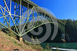 Deception Pass State Park with Bridge in Evening Light, Whidbey Island, Washington State