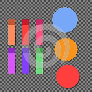 Different colored tape stickers collection