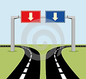 Decision concept road signs