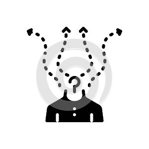 Black solid icon for Decision, solution and direction