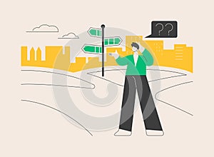 Decision making abstract concept vector illustration.