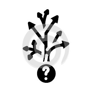 decision making business process glyph icon vector illustration