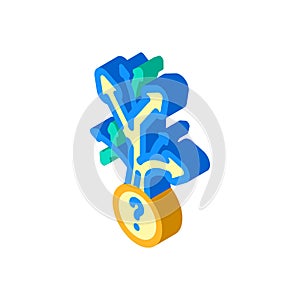 decision making business process isometric icon vector illustration