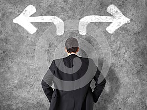 Decision making concept - businessman making decisions