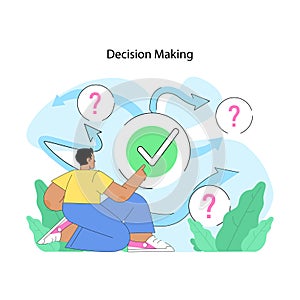 Decision making concept. Flat vector illustration