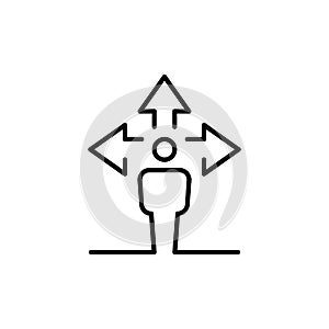 Decision making icon vector. Linear style sign for mobile concept and web design.