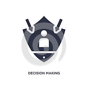 decision making icon on white background. Simple element illustration from gdpr concept