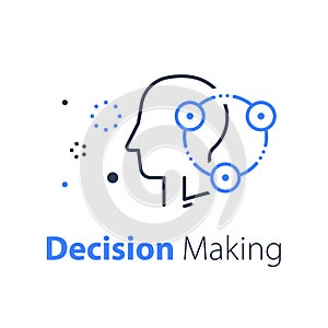 Decision making, neurology or behavior concept, brain research