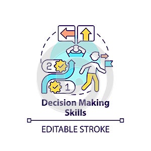Decision making skills concept icon