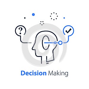 Decision making under uncertainty, choice fork, mental trap, logical solution, critical thinking